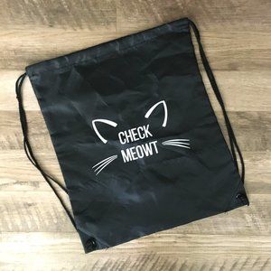 Check Meowt Cat Pun Black Book Tote Bag